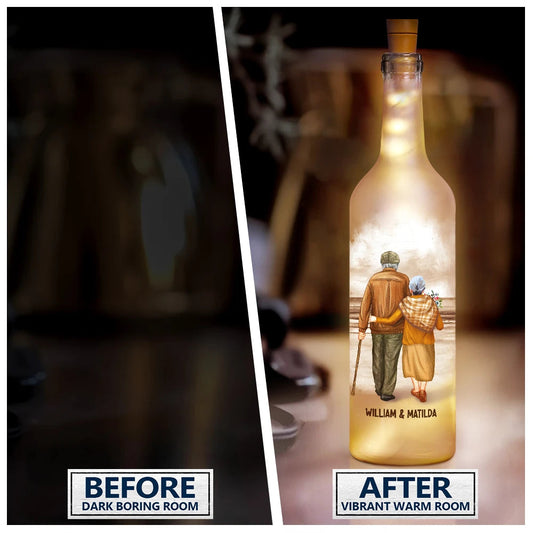 To My Wife – Personalised Bottle Light (Castle Quote)