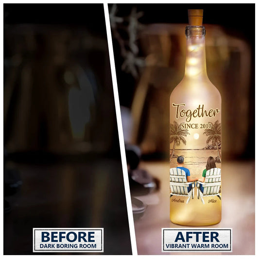 Personalised Couple Bottle Light – Romantic LED Gift for Him or Her