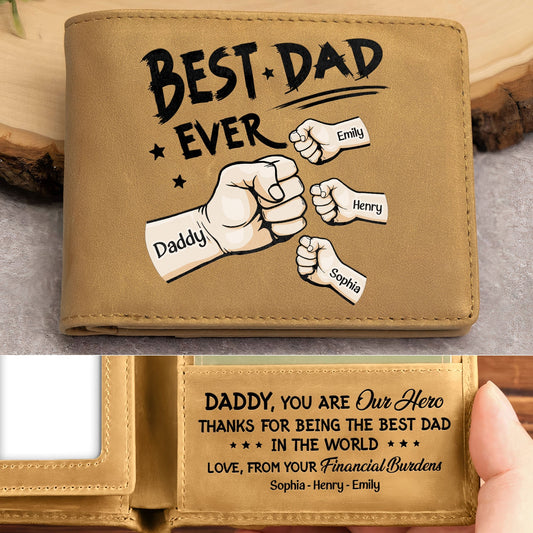 Best Dad Ever Wallet – Personalised Leather Wallet from Kids