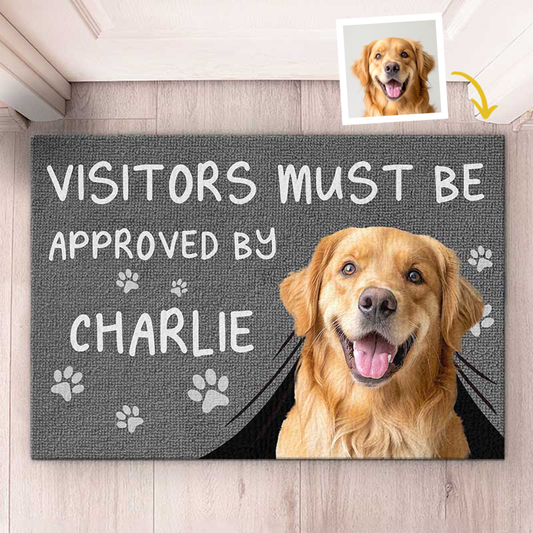 Visitors Must Be Approved by the Dog – Personalised Photo Doormat
