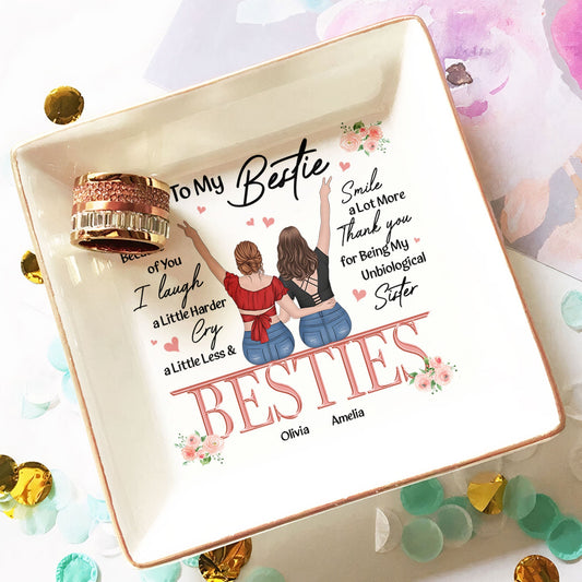 Unbiological Sister – Personalised Friendship Jewellery Dish