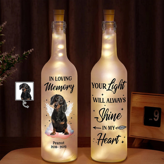 Pet Memorial Bottle Light – Your Light Will Always Shine in My Heart